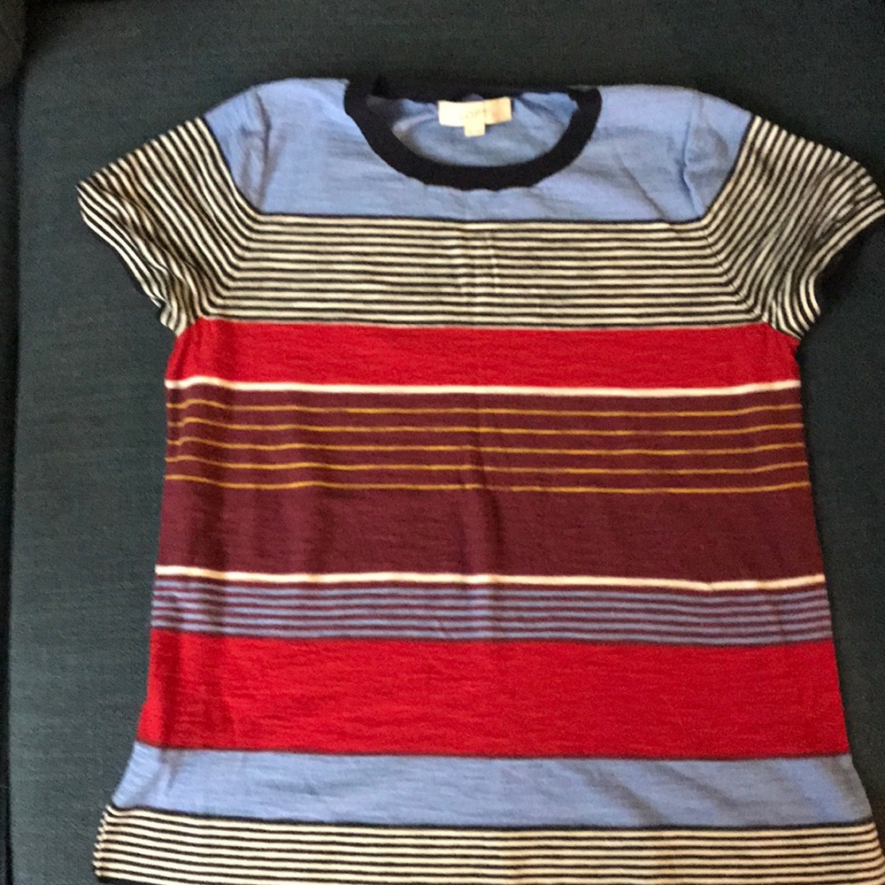 LOFT short sleeve stripped sweater